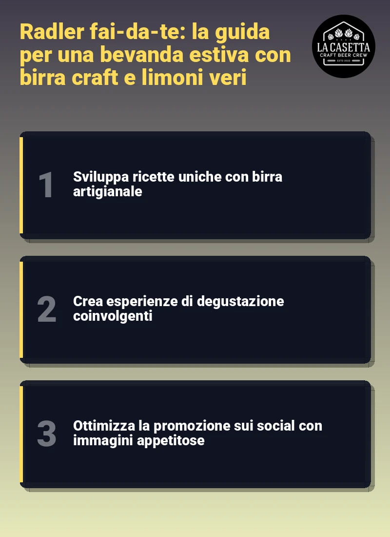 Infografica: Radler fai-da-te: la guida per una bevanda estiva con birra craft e limoni veri