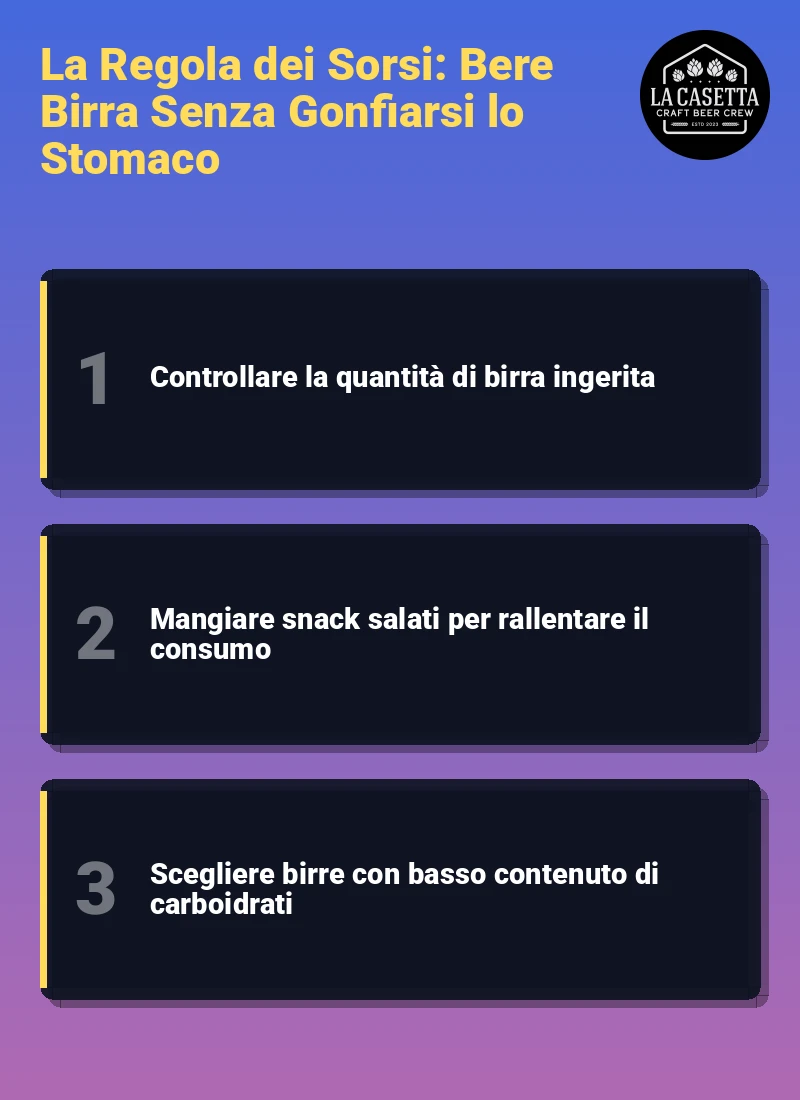 Infografica: La Regola dei Sorsi: Bere Birra Senza Gonfiarsi lo Stomaco