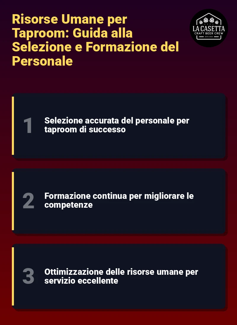 Infografica: Risorse Umane per Taproom: Guida alla Selezione e Formazione del Personale