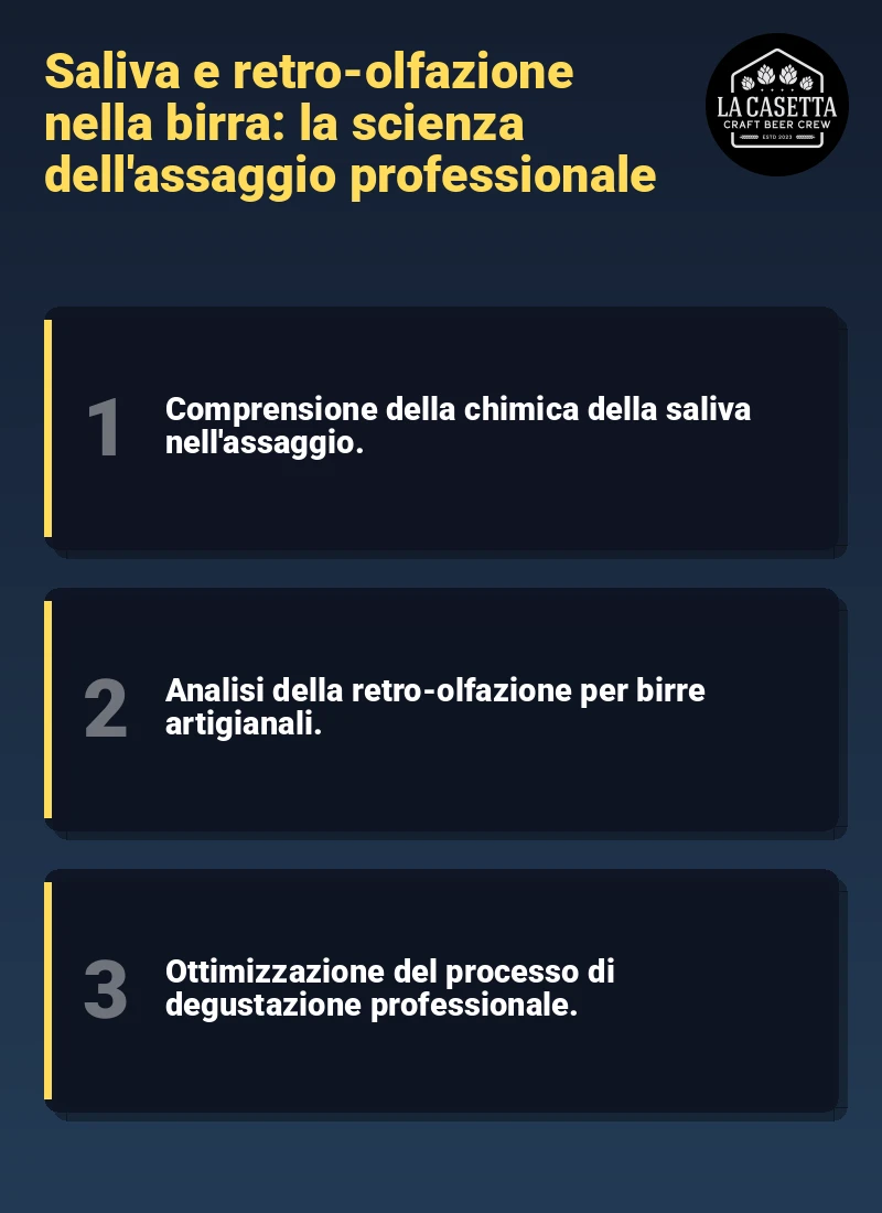 Infografica: Saliva e retro-olfazione nella birra: la scienza dell'assaggio professionale