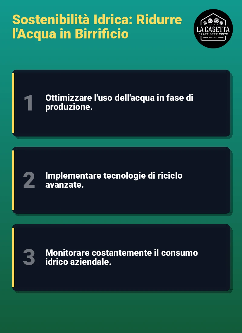 Infografica: Sostenibilità Idrica: Ridurre l'Acqua in Birrificio