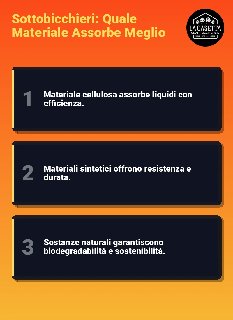 Infografica: Sottobicchieri: Quale Materiale Assorbe Meglio
