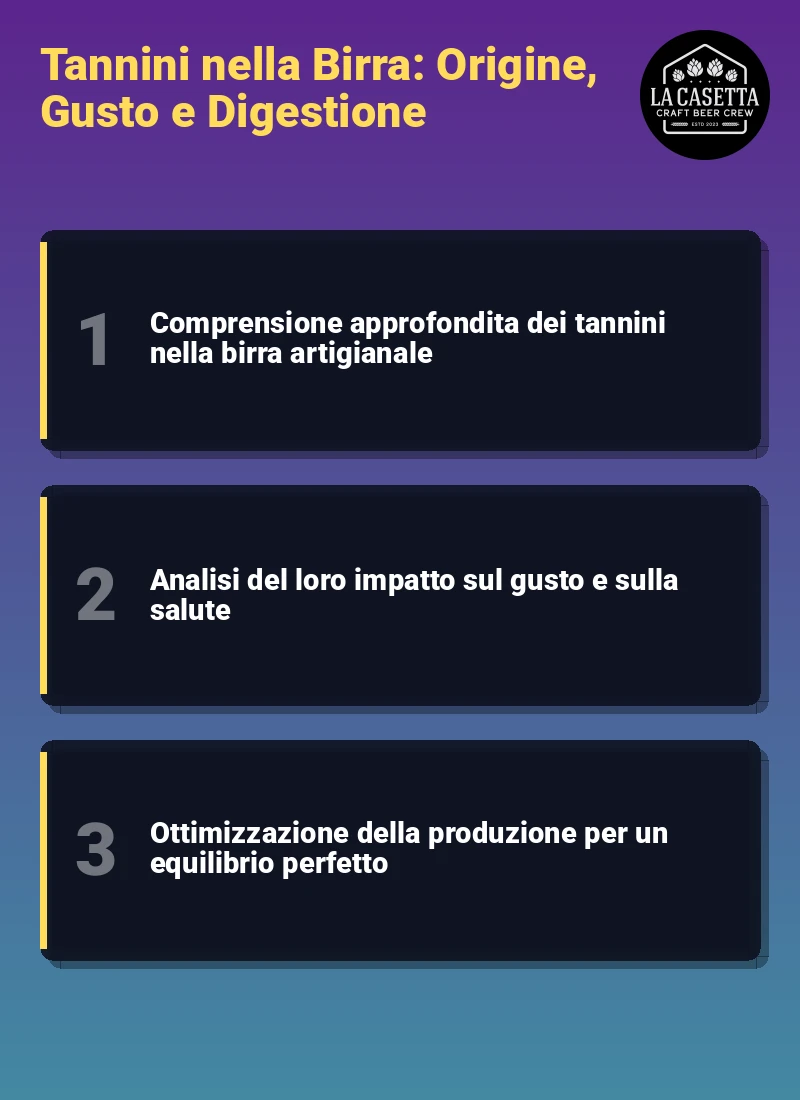 Infografica: Tannini nella Birra: Origine, Gusto e Digestione