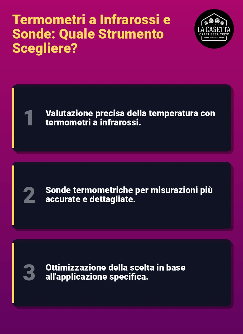 Infografica: Termometri a Infrarossi e Sonde: Quale Strumento Scegliere?