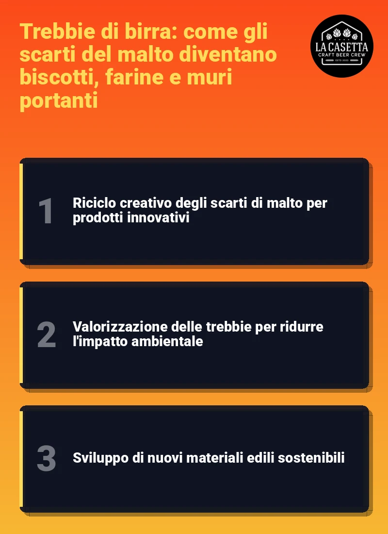 Infografica: Trebbie di birra: come gli scarti del malto diventano biscotti, farine e muri portanti