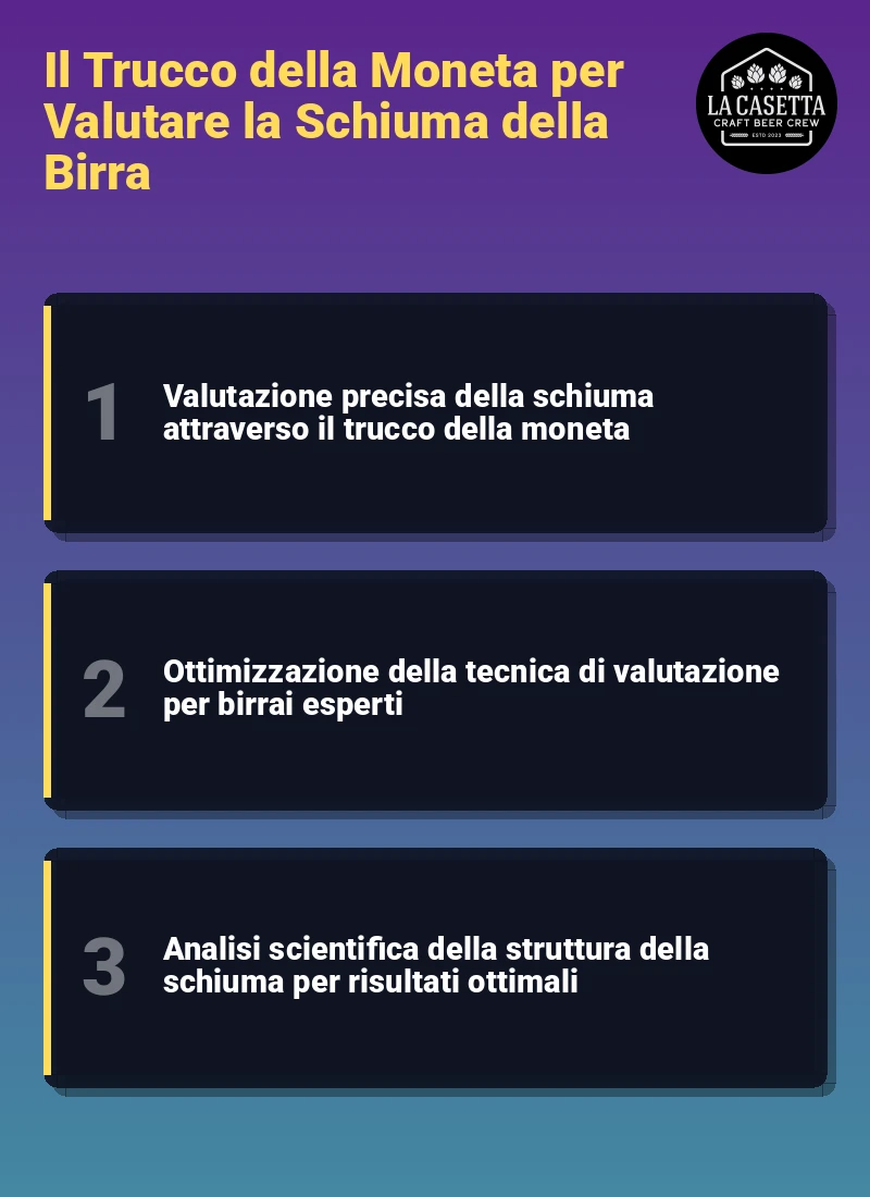 Infografica: Il Trucco della Moneta per Valutare la Schiuma della Birra