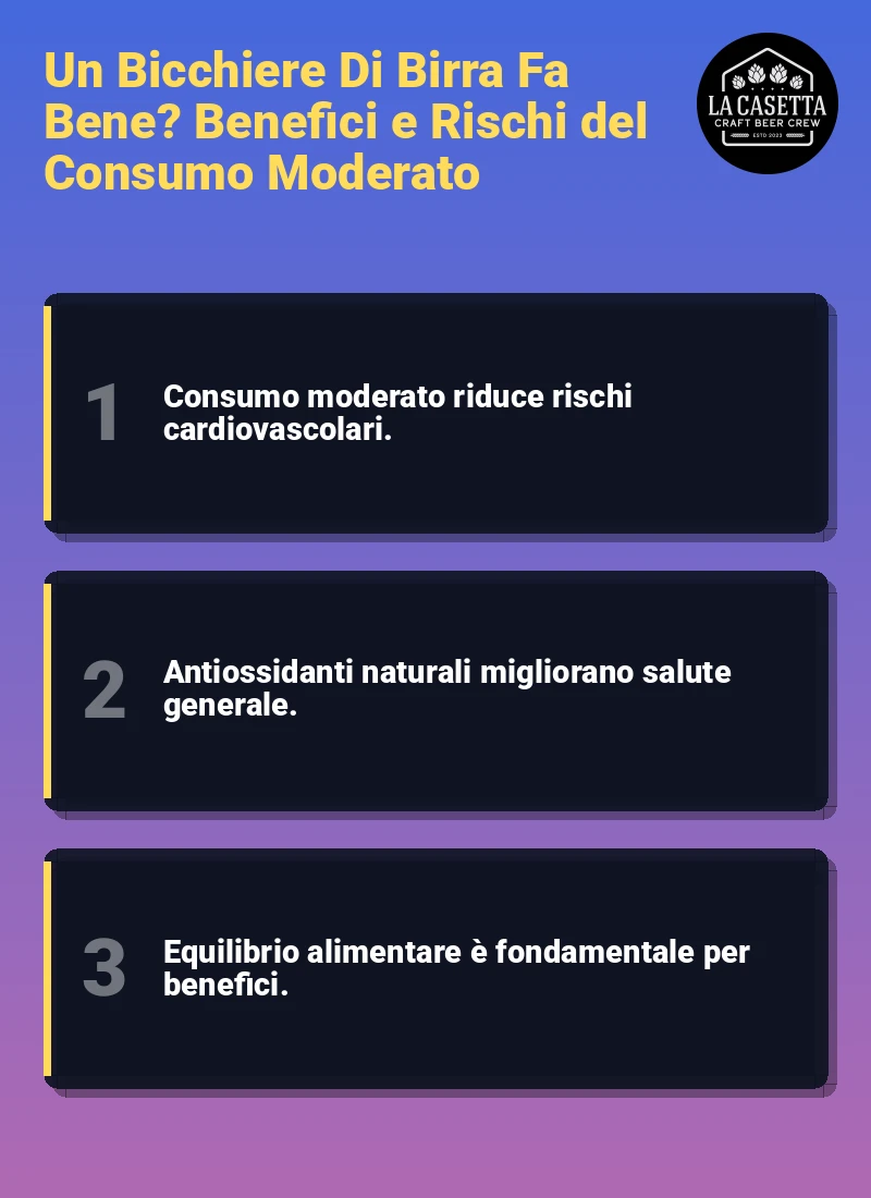 Infografica: Un Bicchiere Di Birra Fa Bene? Benefici e Rischi del Consumo Moderato