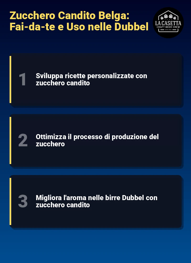 Infografica: Zucchero Candito Belga: Fai-da-te e Uso nelle Dubbel